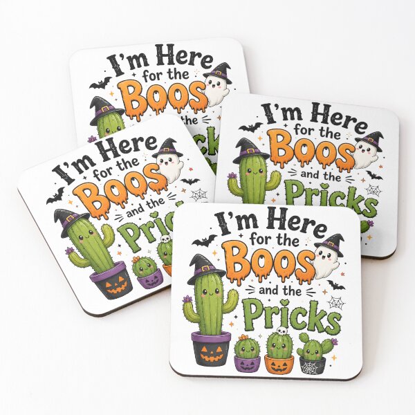 Item preview, I'm Here For The Boos And The Pricks Cute Halloween Cactus designed and sold by ThaphadaArtGall.