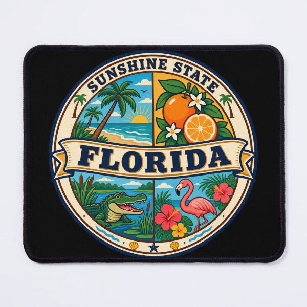 Item preview, Florida Vintage Tropical Beach State Travel Badge designed and sold by DreamLayerStudio.