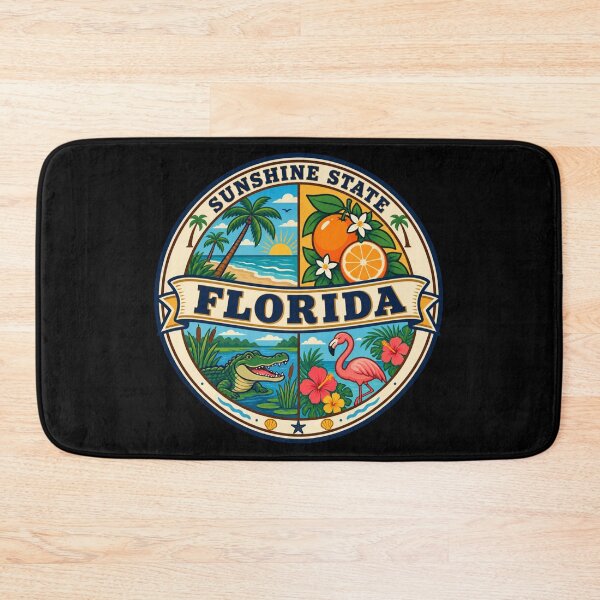 Item preview, Florida Vintage Tropical Beach State Travel Badge designed and sold by DreamLayerStudio.