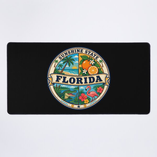 Item preview, Florida Vintage Tropical Beach State Travel Badge designed and sold by DreamLayerStudio.