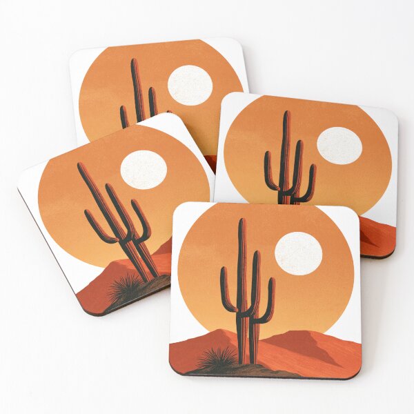 Item preview, Minimalist Desert Landscape Saguaro Cactus Moon designed and sold by TrendyGalaxy.