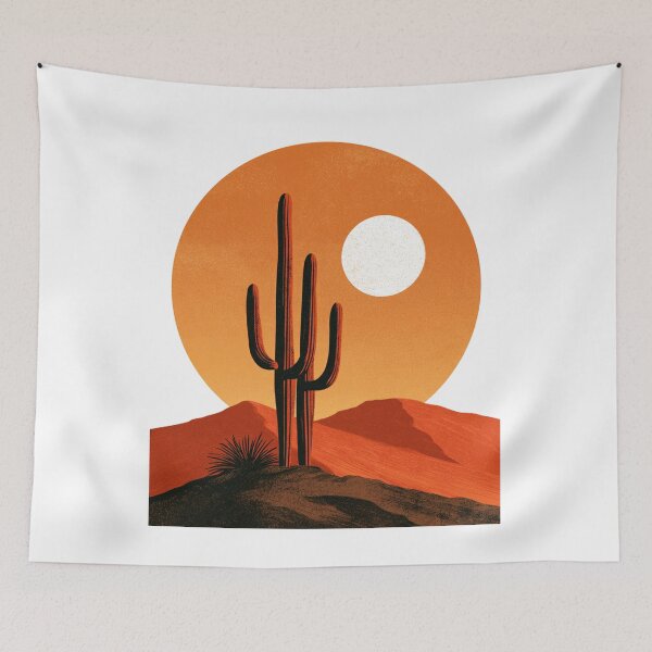 Item preview, Minimalist Desert Landscape Saguaro Cactus Moon designed and sold by TrendyGalaxy.