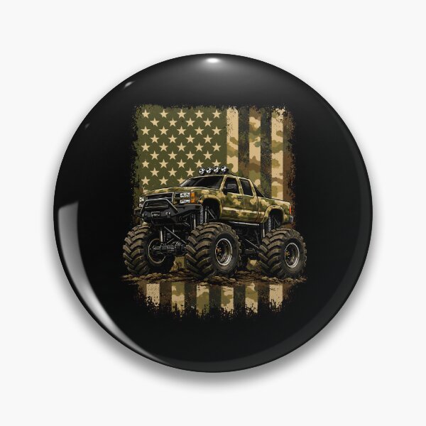 Item preview, Camo Monster Truck American Flag Of Road Mud Truck designed and sold by gordonbwyashop.