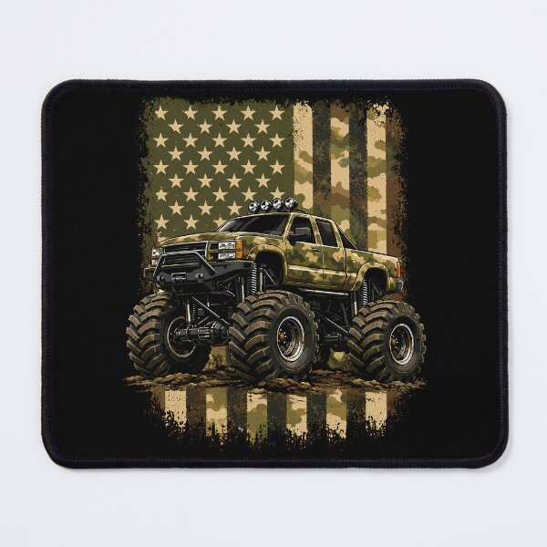 Item preview, Camo Monster Truck American Flag Of Road Mud Truck designed and sold by gordonbwyashop.