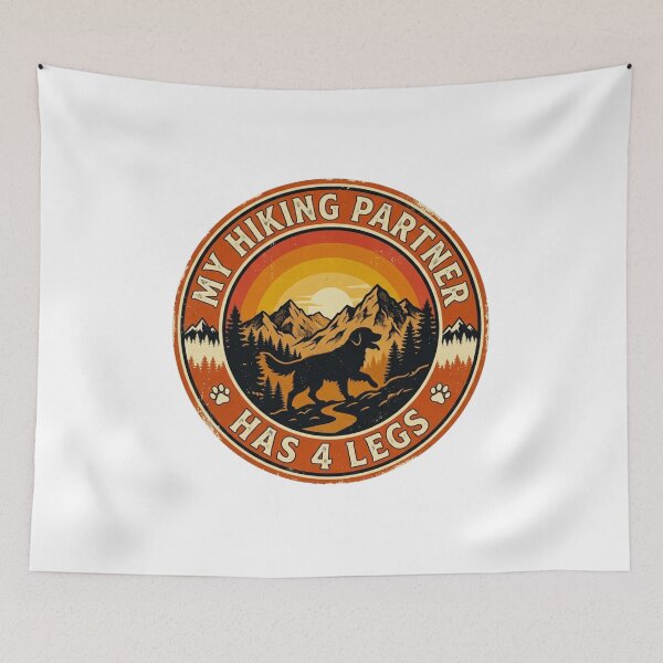 Item preview, My Hiking Partner Has 4 Legs Vintage Outdoor Dog Adventure designed and sold by KreatoLab.
