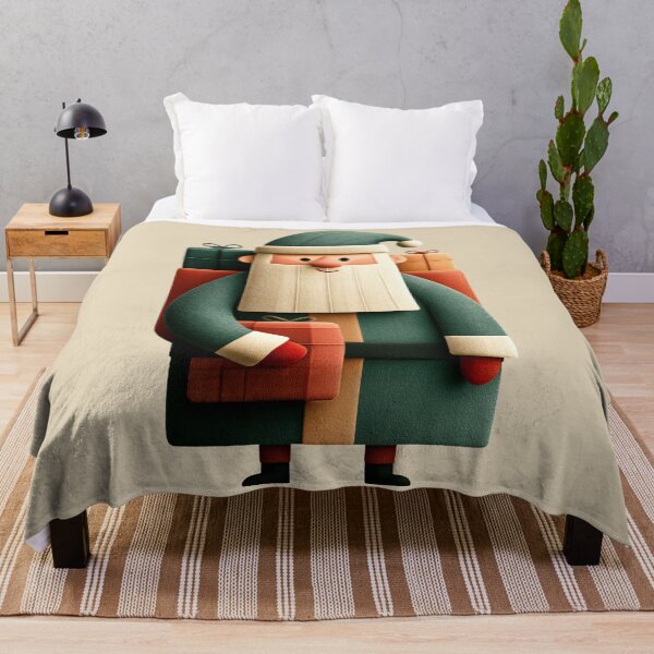 Item preview, Cute 3D Felt Green Santa Claus Illustration designed and sold by colorful-white.