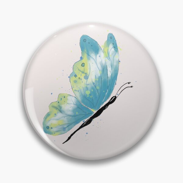Item preview, Blue and Yellow Watercolor Butterfly Illustration Art designed and sold by LafinaArt.