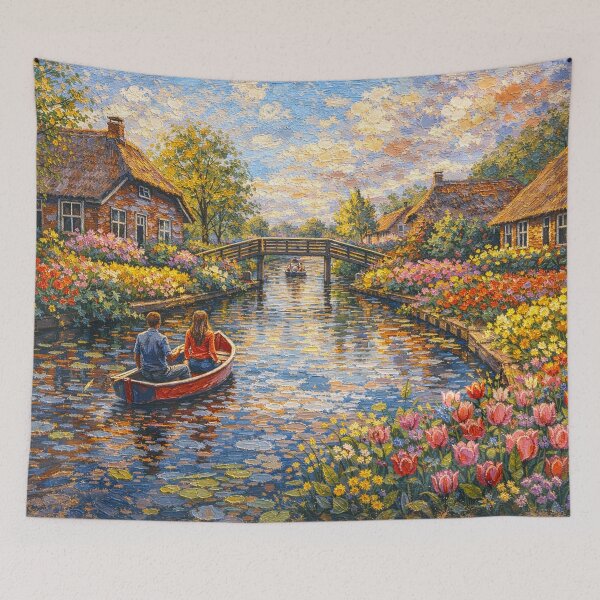 Item preview, Giethoorn painting, the Netherlands – A Beautiful place in Europe. designed and sold by GalleryKauffeld.