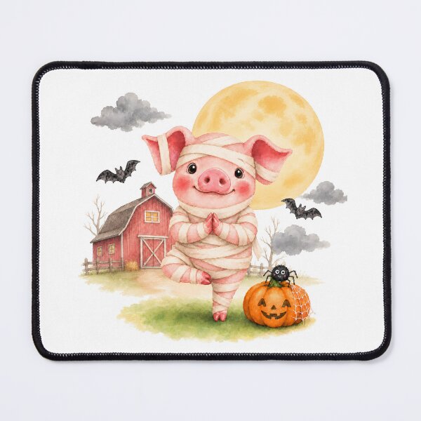 Item preview, Halloween Tree Pose Mummy Pig designed and sold by YogiAnimalArt.