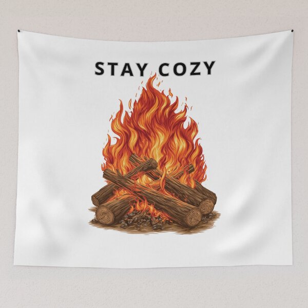 Item preview, Cozy Campfire with Flames Outdoor Adventure Vector designed and sold by TrendyGalaxy.