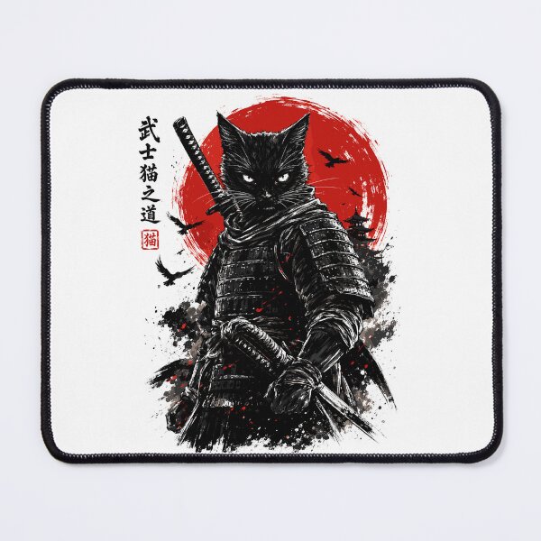 Item preview, Samurai Cat Warrior Japanese Ninja Funny Cat Art designed and sold by gordonbwyashop.