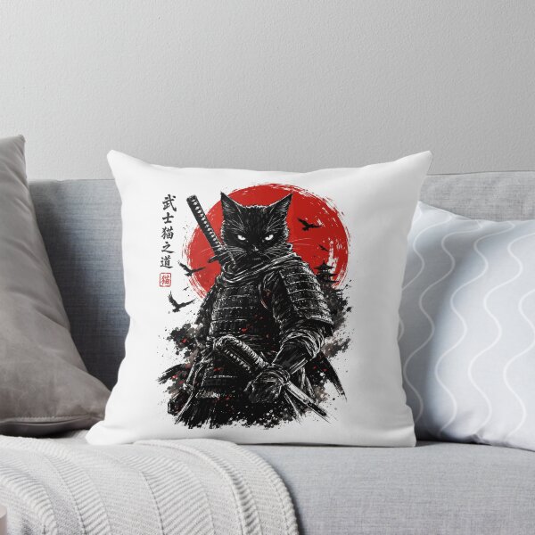 Item preview, Samurai Cat Warrior Japanese Ninja Funny Cat Art designed and sold by gordonbwyashop.