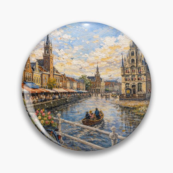 Item preview, A painting of Gouda, the Netherlands – A Beautiful place in Europe. designed and sold by GalleryKauffeld.