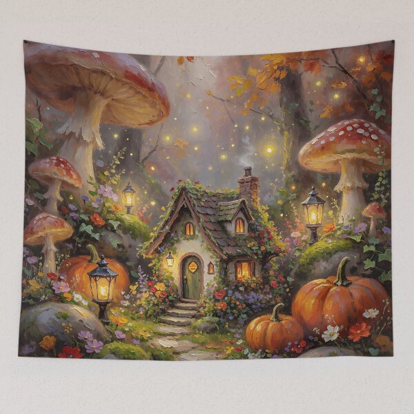 Item preview, Enchanted Autumn Mushroom Cottage Fairycore Forest designed and sold by cr6zym1nd.
