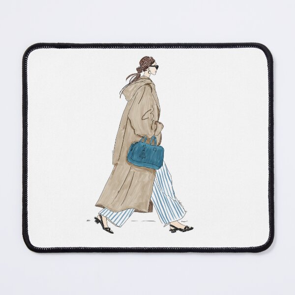 Item preview, Minimalist Street Style Woman Trench Coat Sketch designed and sold by LafinaArt.