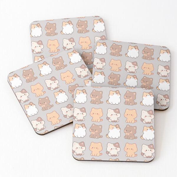 Item preview, Cute Kawaii Kitten Friends Brown Cream Calico Seamless Pattern Art designed and sold by Artemis & Woven Collective.