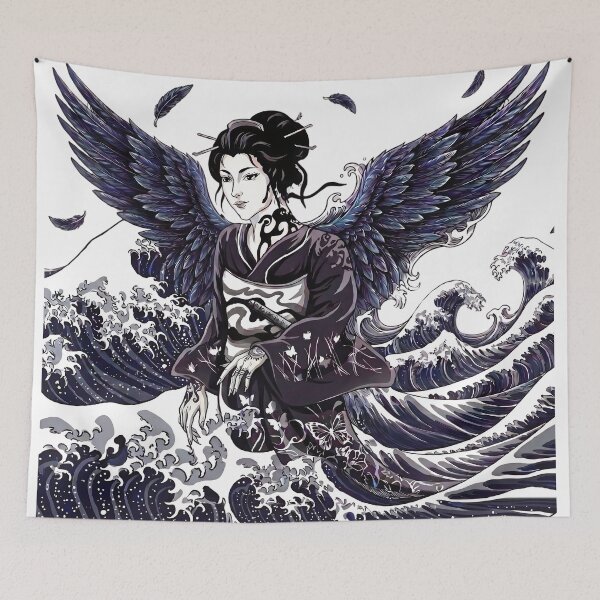 Item preview, Dark Ukiyo-e Japanese Wave Geisha designed and sold by Clownimages.