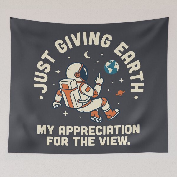 Item preview, Just Giving Earth My Appreciation Astronaut Middle Finger designed and sold by Amir Faysal.