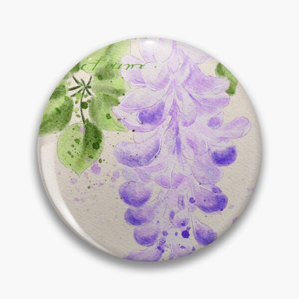 Item preview, Vintage Watercolor Wisteria Botanical Illustration with Calligraphy designed and sold by LafinaArt.