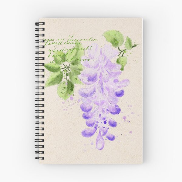 Item preview, Vintage Watercolor Wisteria Botanical Illustration with Calligraphy designed and sold by LafinaArt.