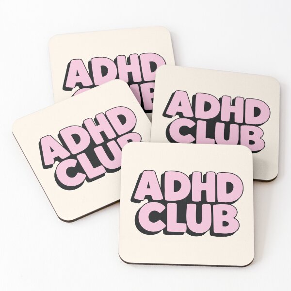 Item preview, ADHD Club Pink Retro Typography designed and sold by Blinkwater Designs.