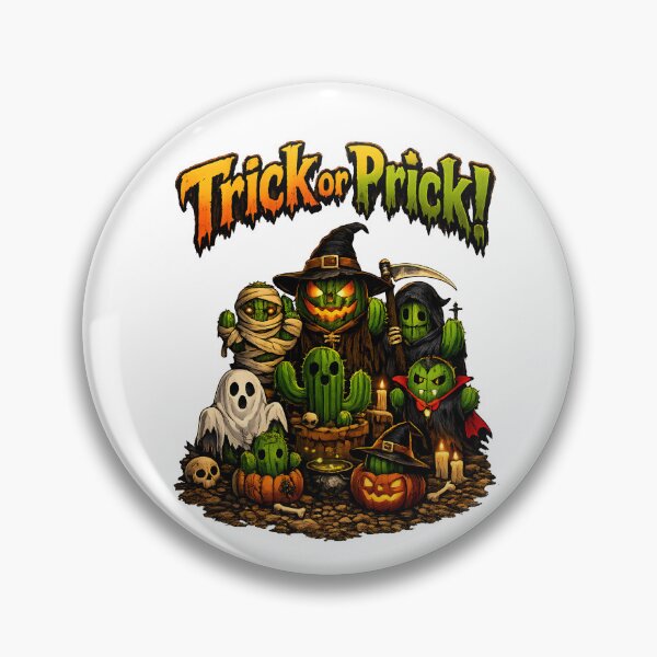 Item preview, Trick Or Prick Funny Halloween Cactus Monster Squad designed and sold by ThaphadaArtGall.
