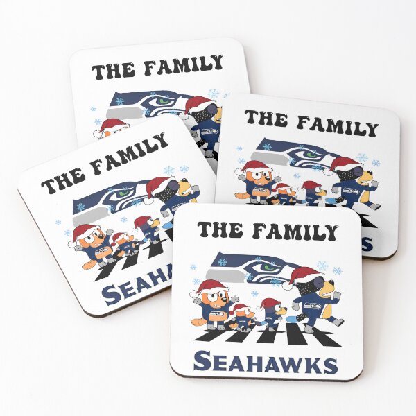 Aperçu de l'œuvre La promenade familiale des Seahawks pendant les fêtes créée et vendue par MorphMint.
