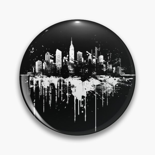 Item preview, Urban City Skyline Black and White Grunge Architecture Art Design designed and sold by inkoutninja.