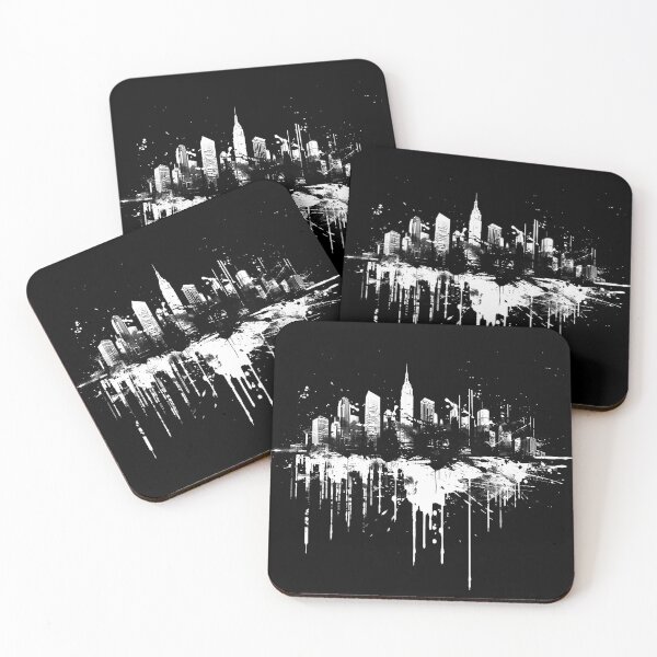 Item preview, Urban City Skyline Black and White Grunge Architecture Art Design designed and sold by inkoutninja.