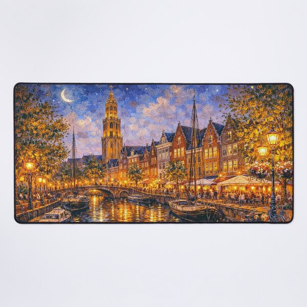 Item preview, Groningen by night painting, the Netherlands – A Beautiful place in Europe. designed and sold by GalleryKauffeld.