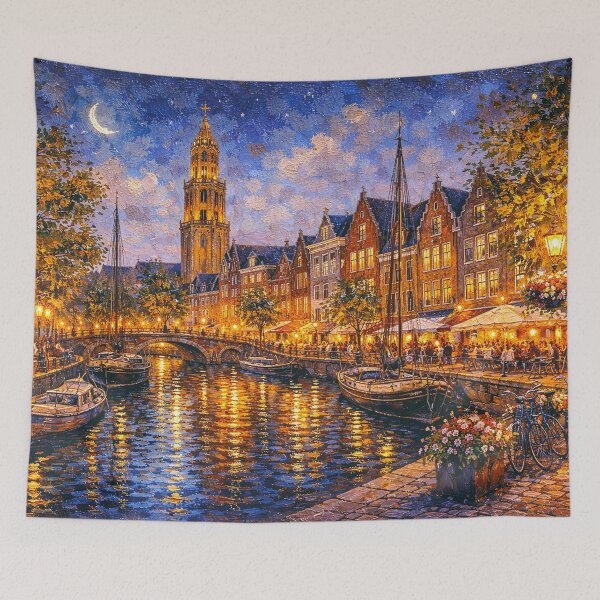 Item preview, Groningen by night painting, the Netherlands – A Beautiful place in Europe. designed and sold by GalleryKauffeld.