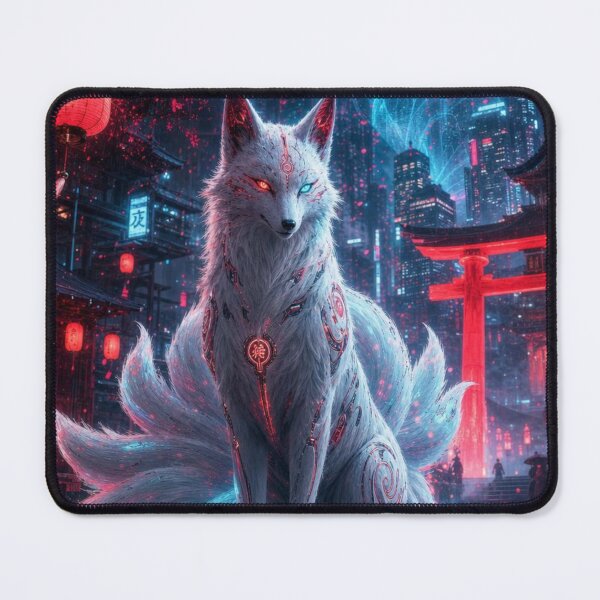 Item preview, Cyberpunk Kitsune – Neon Japanese Fox Spirit in Tokyo designed and sold by vekotpu.