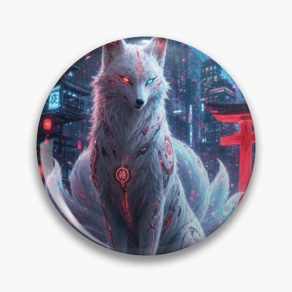 Item preview, Cyberpunk Kitsune – Neon Japanese Fox Spirit in Tokyo designed and sold by vekotpu.
