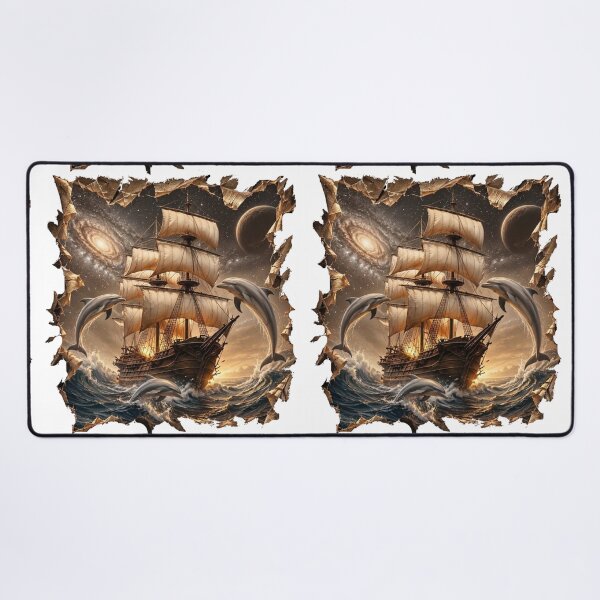 Item preview, Fantastic Sailboat and Dolphins – A Journey Through the Stars designed and sold by Minddey.