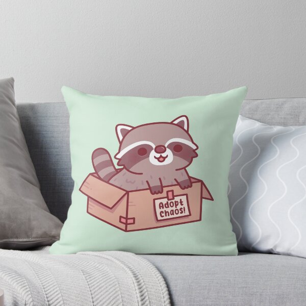 Item preview, Adopt Chaos Funny Cute Raccoon in Cardboard Box designed and sold by rustydoodle.