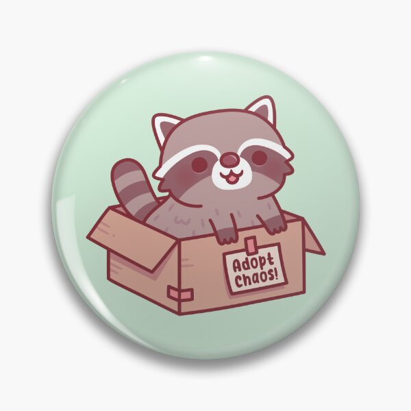 Item preview, Adopt Chaos Funny Cute Raccoon in Cardboard Box designed and sold by rustydoodle.