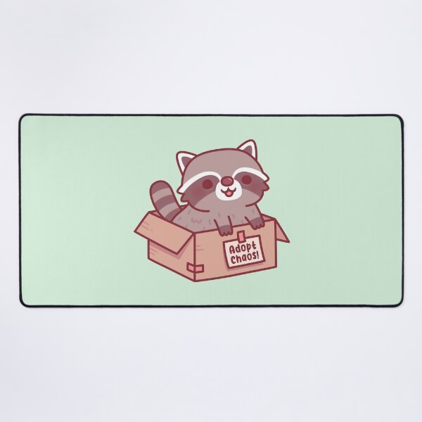 Item preview, Adopt Chaos Funny Cute Raccoon in Cardboard Box designed and sold by rustydoodle.