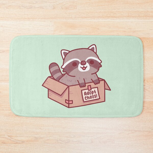 Item preview, Adopt Chaos Funny Cute Raccoon in Cardboard Box designed and sold by rustydoodle.