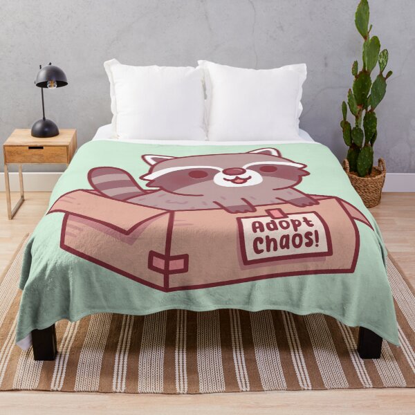 Item preview, Adopt Chaos Funny Cute Raccoon in Cardboard Box designed and sold by rustydoodle.
