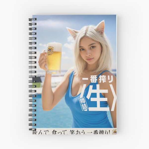 Item preview, Cat Girl Draft Beer Poster Parody designed and sold by Komatoya.