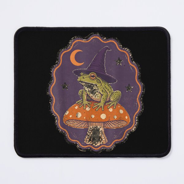 Item preview, Vintage Witch Frog on Mushroom Retro Halloween designed and sold by VioletNance.