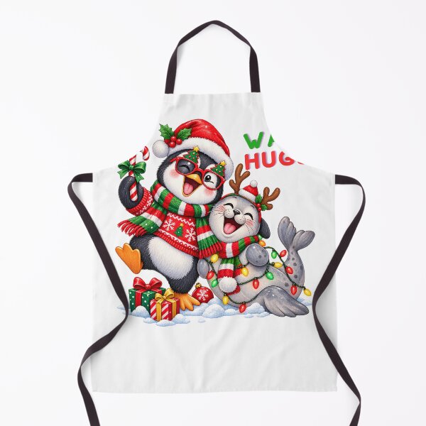 Item preview, Warm Hugs Cute Christmas Penguin and Baby Seal designed and sold by Sitred123.