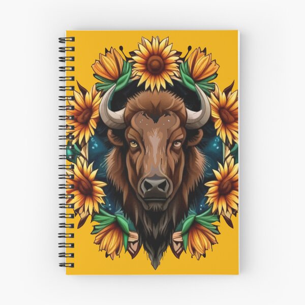 Item preview, American Bison With Sunflower Wreath Kansas State Tattoo Art designed and sold by taiche.