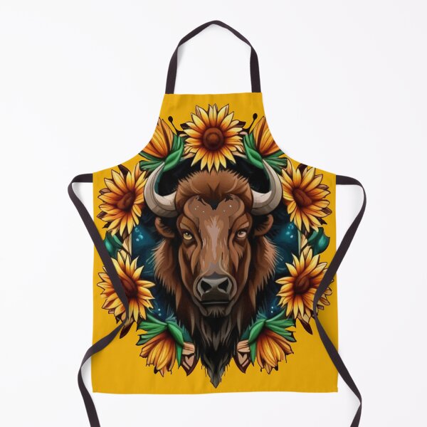 Item preview, American Bison With Sunflower Wreath Kansas State Tattoo Art designed and sold by taiche.