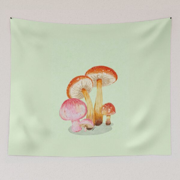 Item preview, Cottagecore Watercolor Mushrooms Botanical Art designed and sold by LafinaArt.