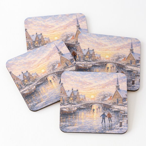 Item preview, Hindeloopen in the Netherlands painting – a winter scene in this beautiful European place. designed and sold by GalleryKauffeld.