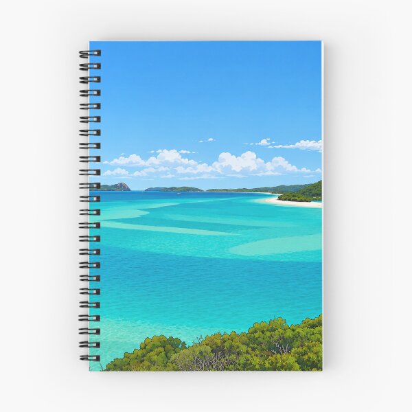 Item preview, Whitsundays Hill Inlet Print — Swirling Sands and Whitehaven Beach Illustration, Queensland Australia designed and sold by IsleAmore.