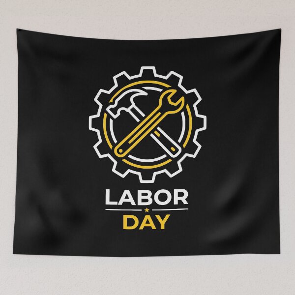 Item preview, Labor Day Minimalist Gear And Tools Art Design AUG-398 designed and sold by noberic.