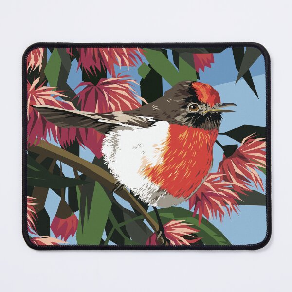 Item preview, Australian Red Capped Robin designed and sold by Art by Ira.