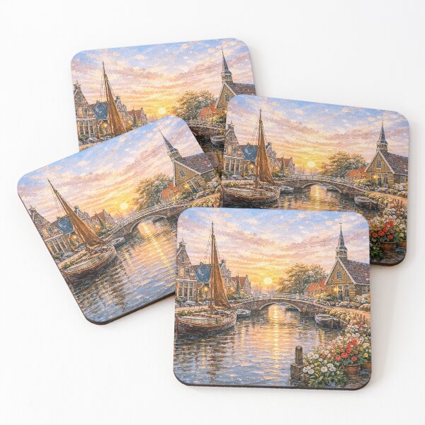 Item preview, A painting of Hindeloopen, the Netherlands – A Beautiful place in Europe. designed and sold by GalleryKauffeld.